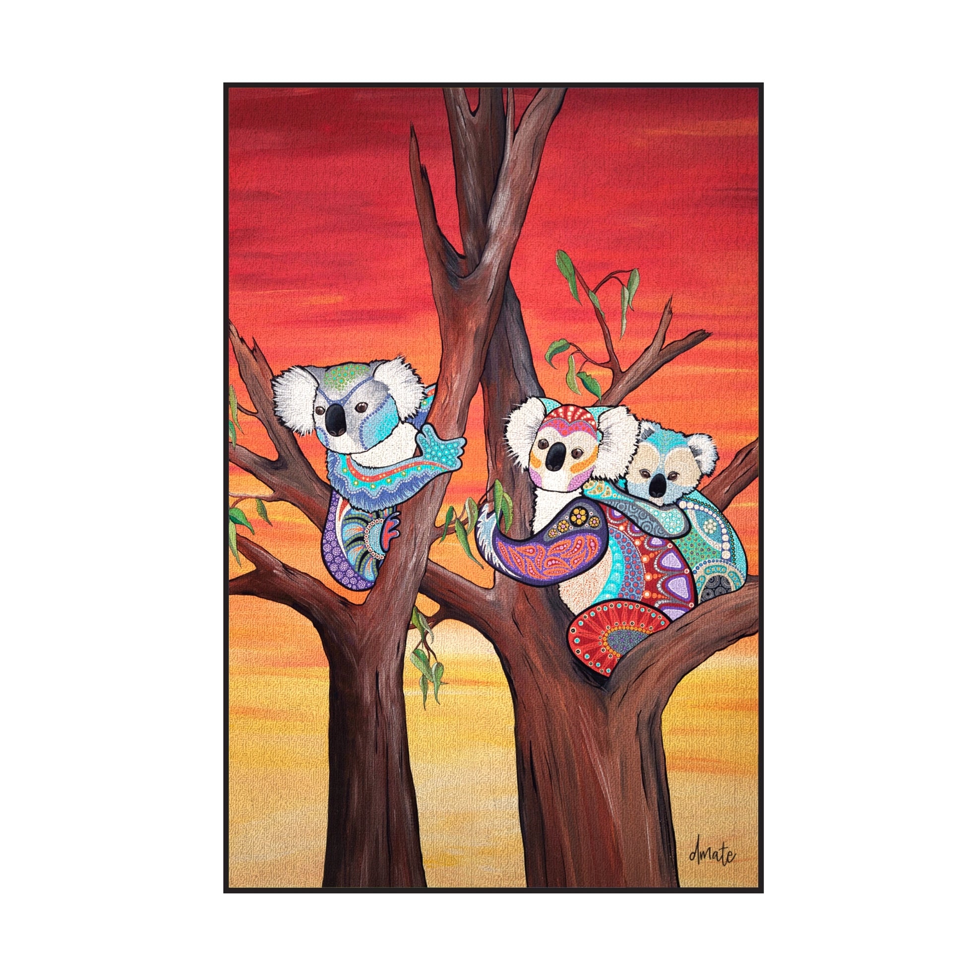 Australian Indigenous Classroom Mat - Koalas (2m x 3m)