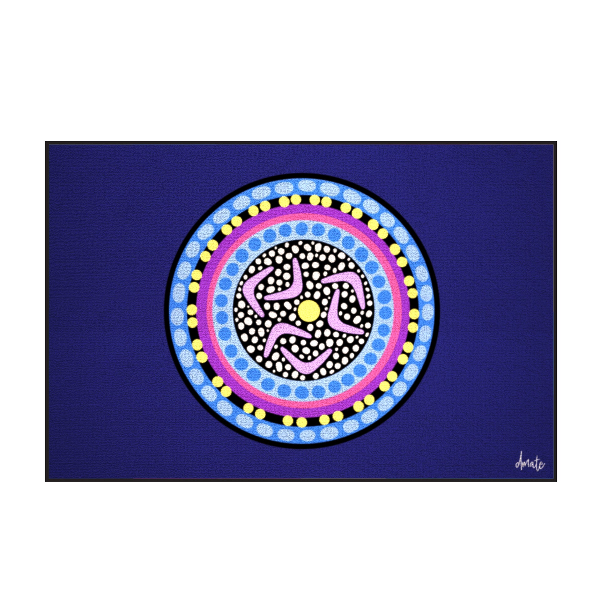 Australian Indigenous Classroom Mat - Yarning Circle Purple - 2m x 3m