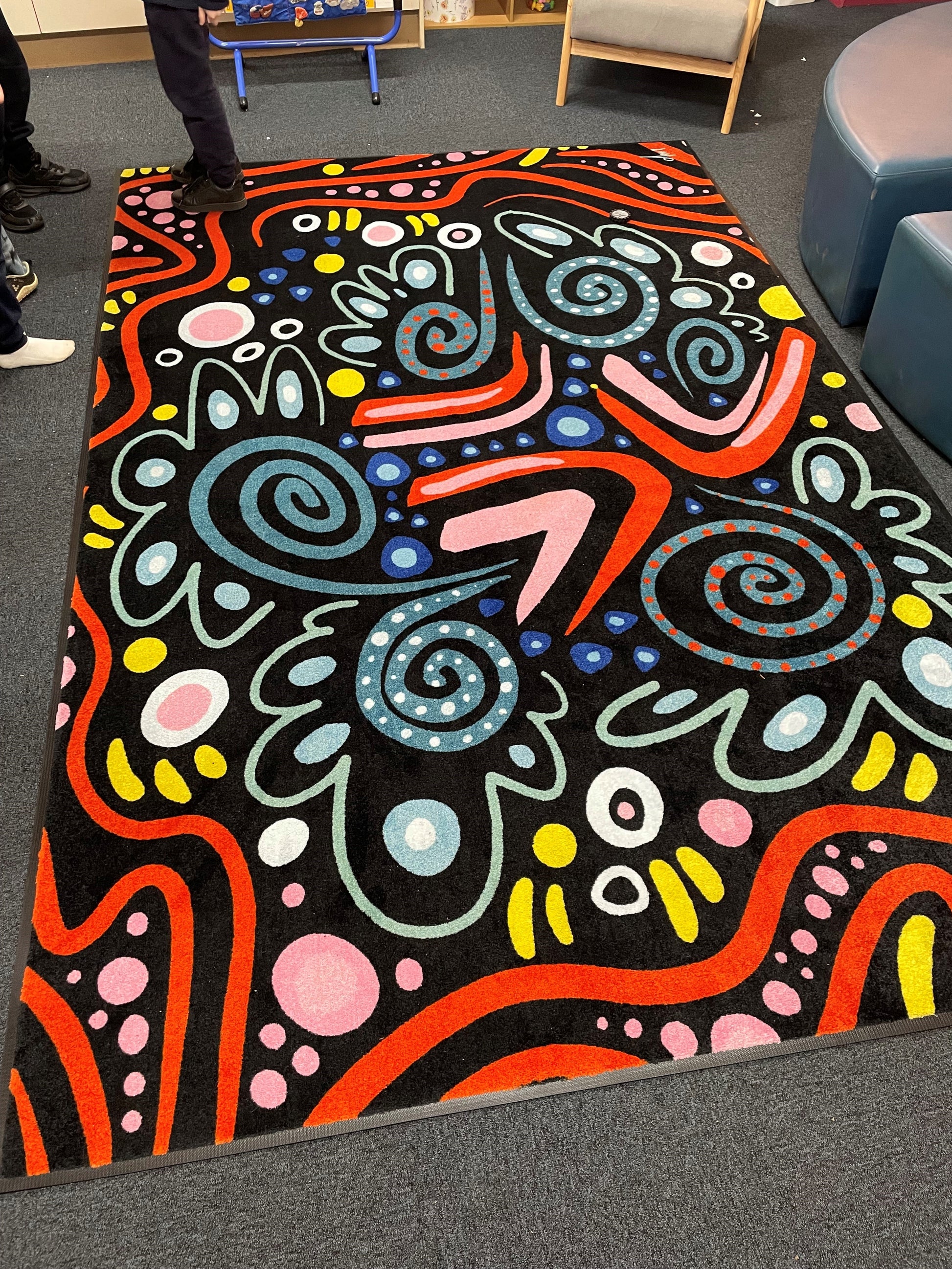 Australian Indigenous Classroom Mat | Celebrate Culture - Available in 2m x 3m and round 200cm diameter