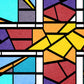 Faith Based Classroom Mat - Stained Glass Window Cross | Cross religious | Classroom rug | Bloom Sydney