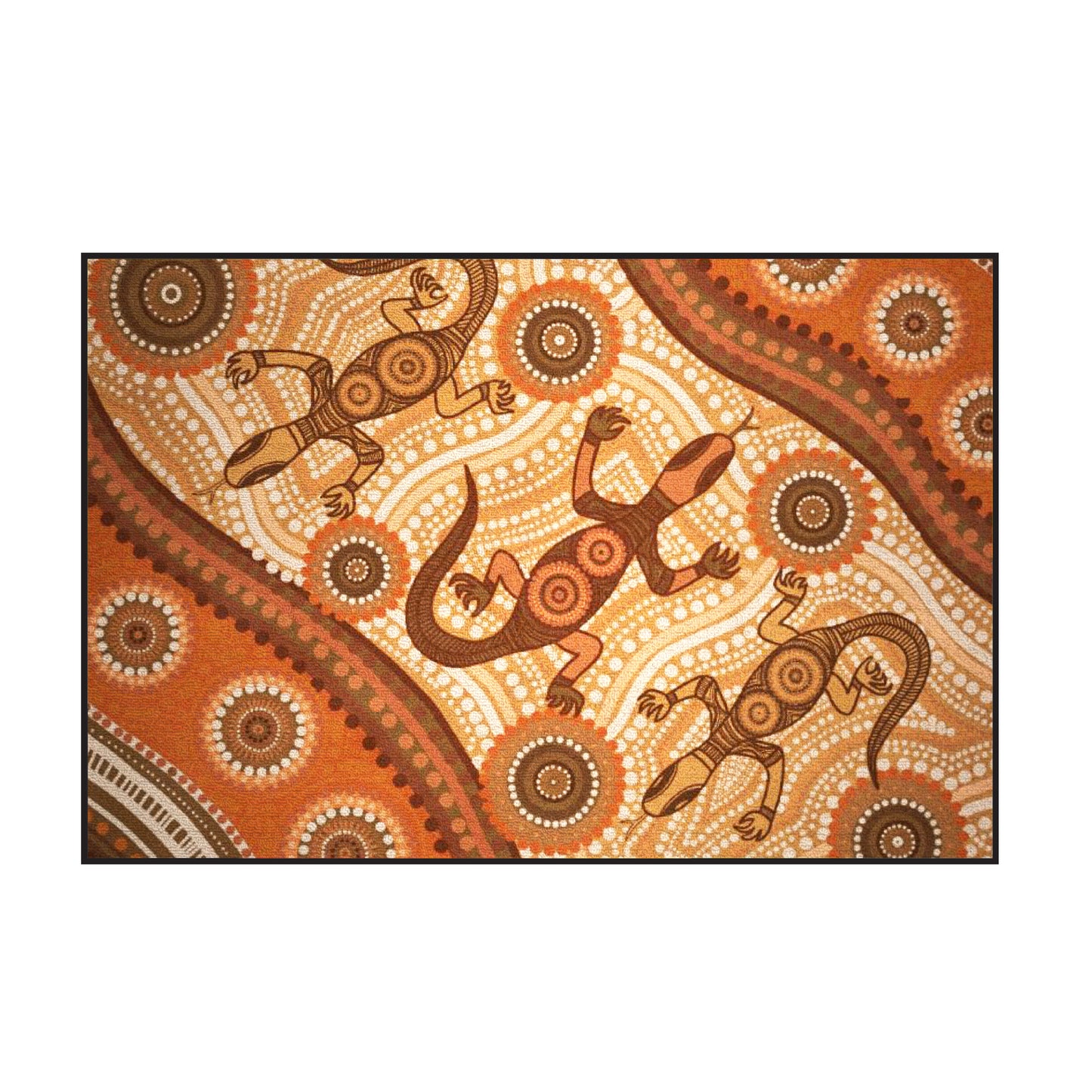 Australian Indigenous classroom school mat | Sydney Australia | Indigenous Classroom Rug | Sand Goannas (2m x 3m)