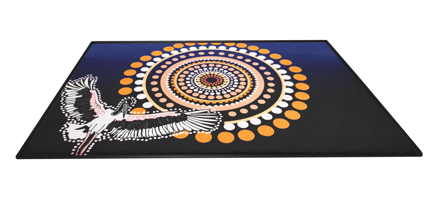 Indigenous School Seating Mat - Brolga Blue (2m x 3m) | Classroom Seating Mat