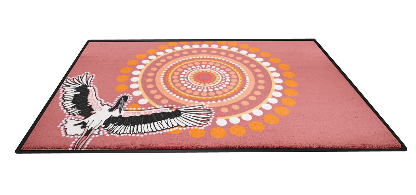 Indigenous School Seating Mat - Brolga Pink (2m x 3m)