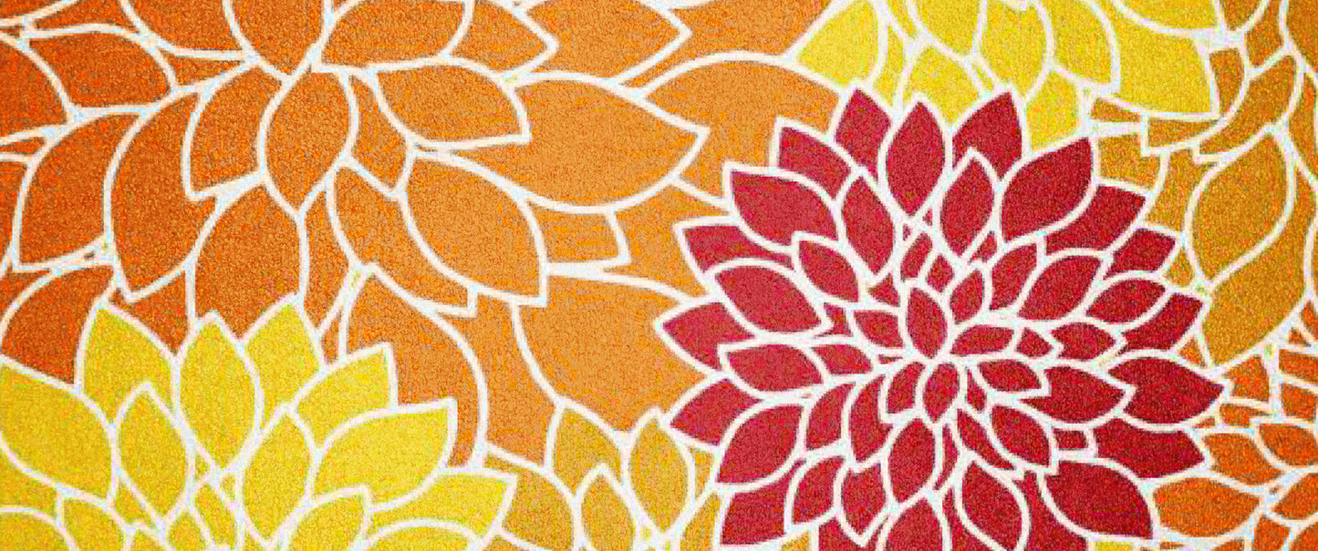 Australian Classroom Mat - Dahlias Warm Rug (2m x 3m)