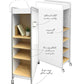 Whiteboard Mobile Huddle - Dual Sided with 10 colourful Tote Trays or 10 grey storage baskets.