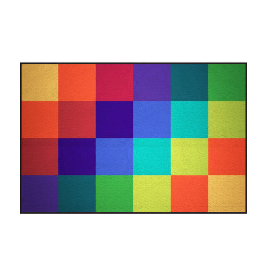 Coloured Square Placement 24 Grid Mat (2m x 3m) | Classroom Seating Mats