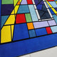 Faith Based Classroom Mat - Stained Glass Window Cross - 2m x 3m