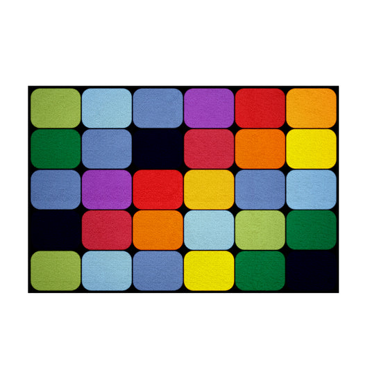 Coloured Rounded Square Placement 30 Grid Mat (2m x 3m)