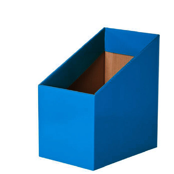 Blue Book boxes set of 5, reader boxes, school & classroom storage boxes, high back | Bloom Classroom Sydney