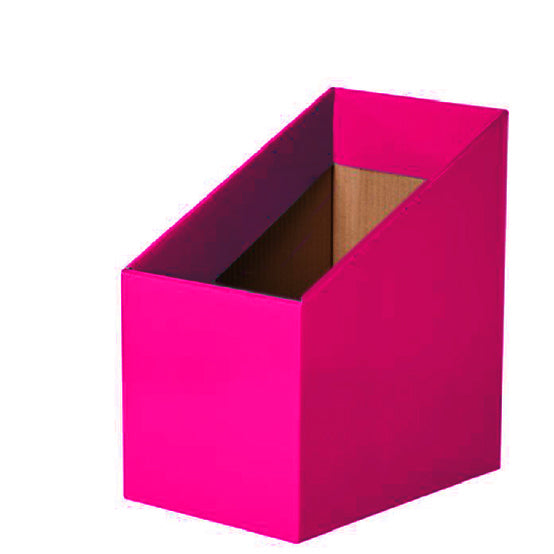 Magenta, Hot Pink Book boxes set of 5, reader boxes, school & classroom storage boxes, high back | Bloom Classroom Sydney
