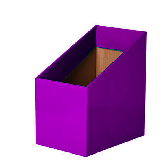 Purple Book boxes set of 5, reader boxes, school & classroom storage boxes, high back | Bloom Classroom Sydney