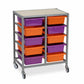 Mobile Storage Trolley | Craft Trolley on Wheels | School Supplies & Storage 10 Tote Tray Double Trolley Only