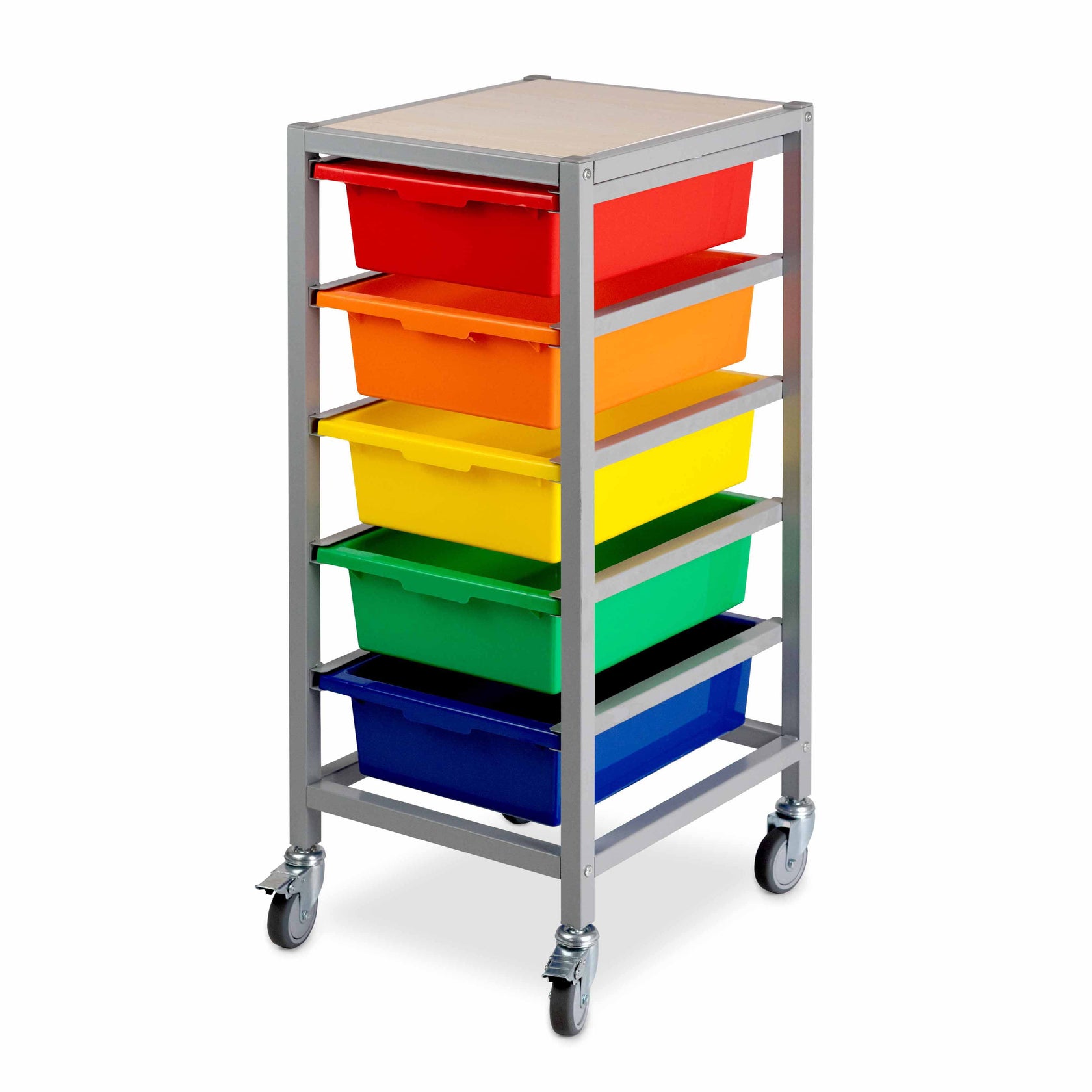 5-Tote Tray Trolley | Classroom Tray Trolley