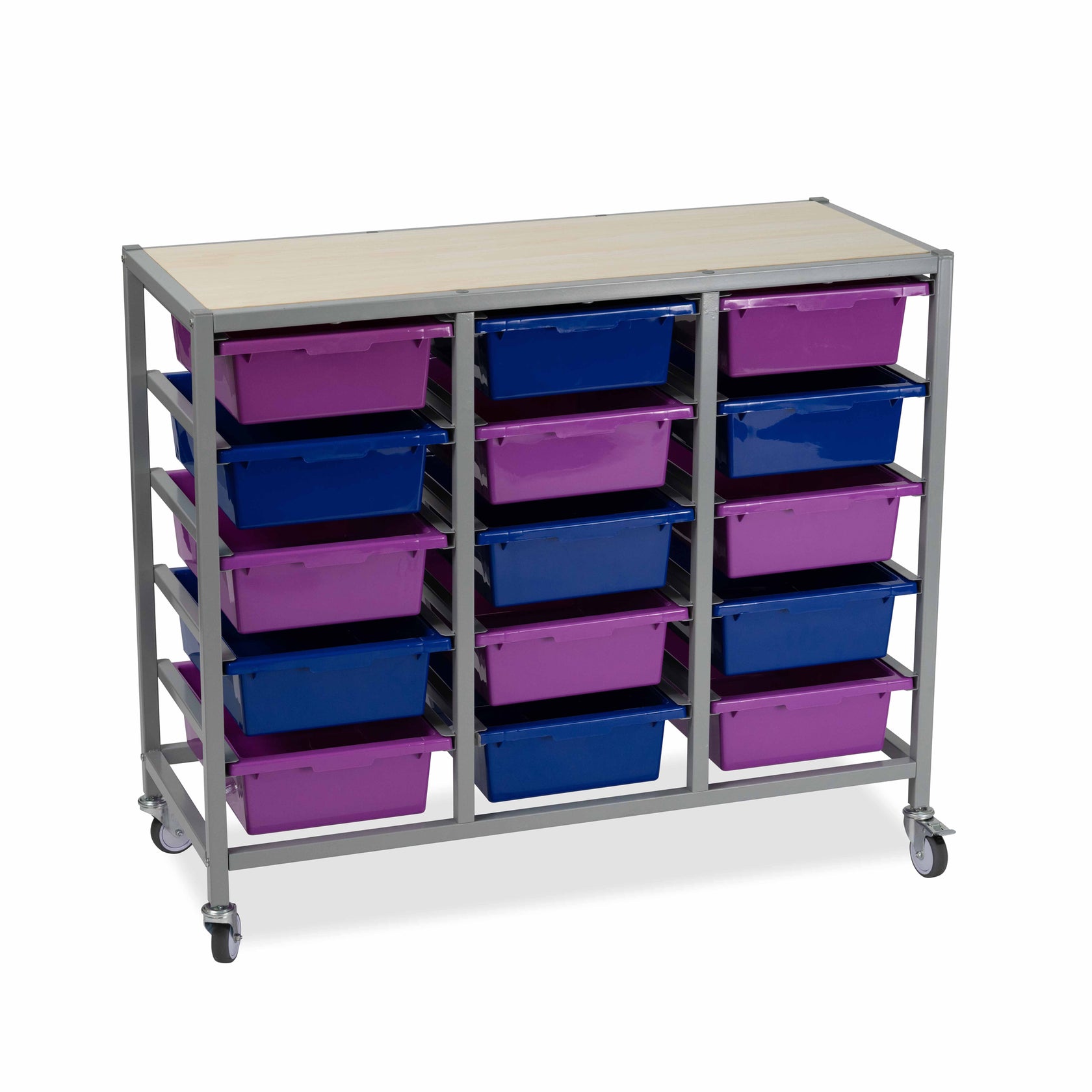 15-Tote Tray Trolley | Classroom Storage Products